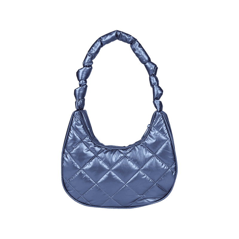 Mini Metallic Quilted Hobo Bag