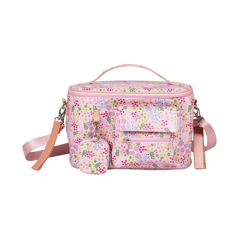 Pink Floral Mommy Bag with Mini Bag