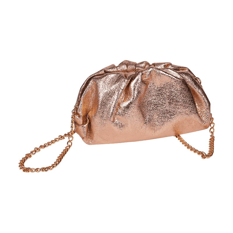 Metallic PU Leather Chain Crossbody Bag