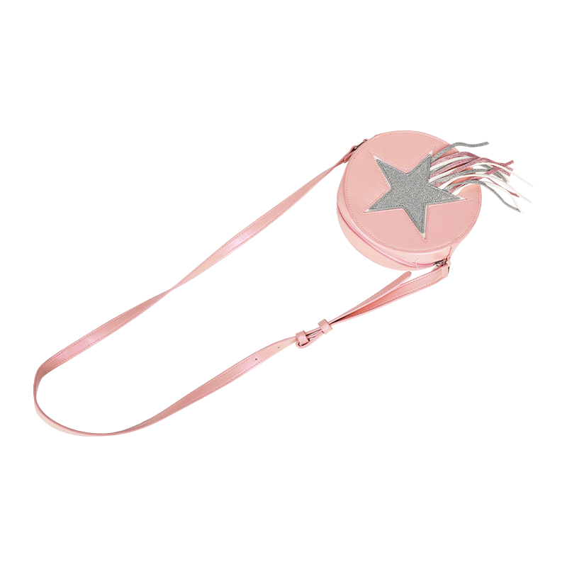 Pink Star Tassel Round Crossbody Bag