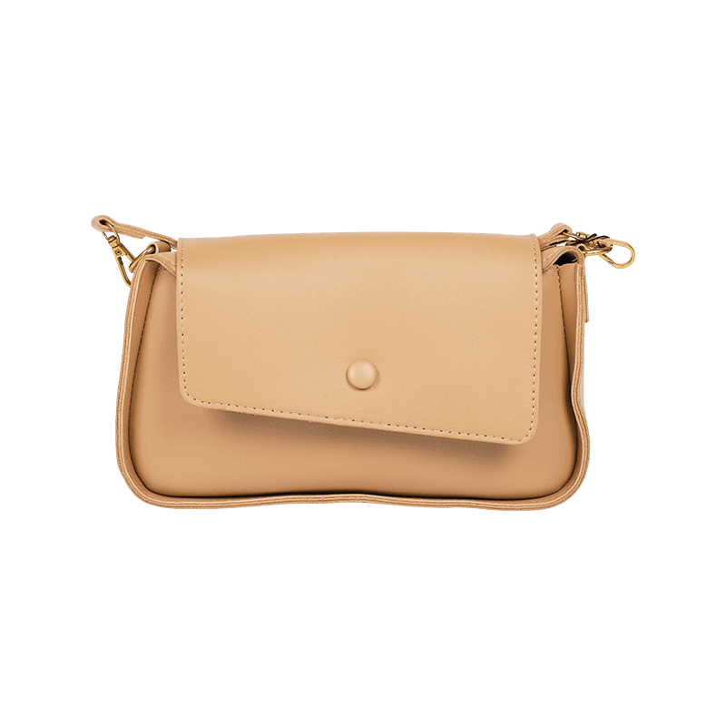 Light Brown PU Leather Versatile Crossbody Bag