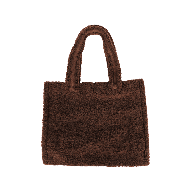 Dark Brown Sherpa Handbag