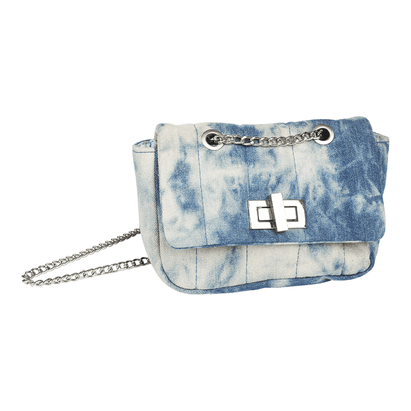 Denim Square Chain Crossbody Bag