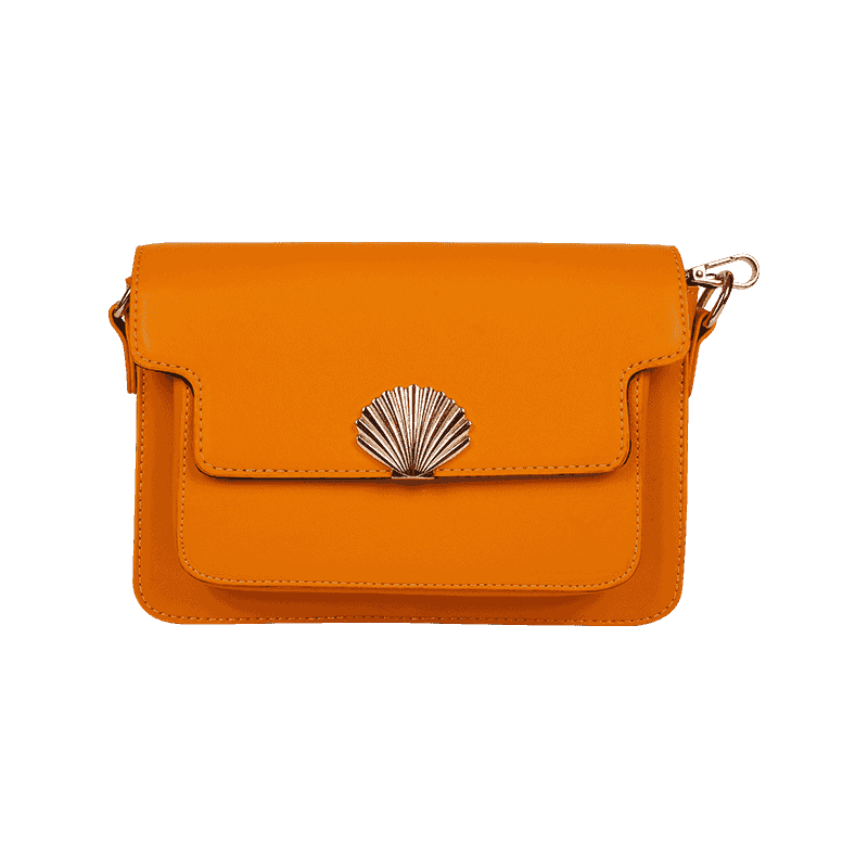 Orange Clasp Crossbody Bag