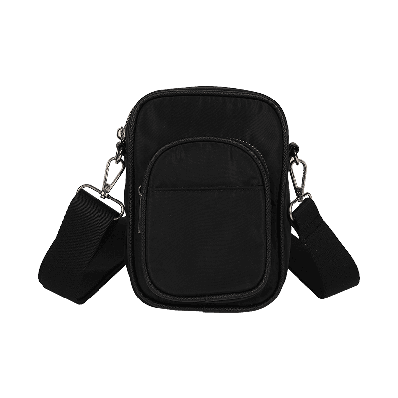 Black Lightweight Vertical Crossbody Bag