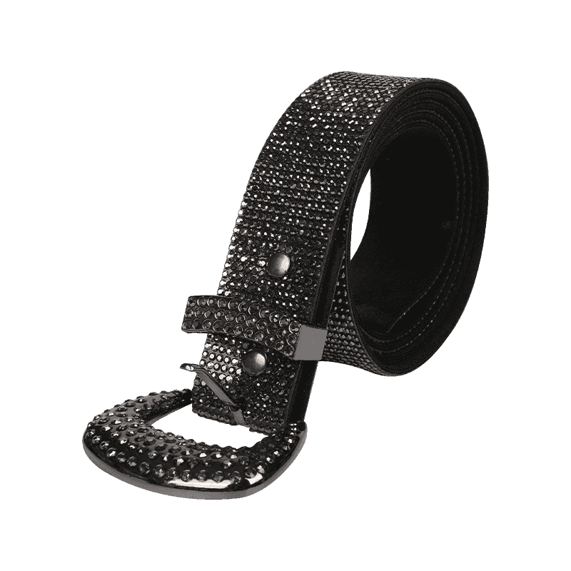 Black Rhinestone Belt