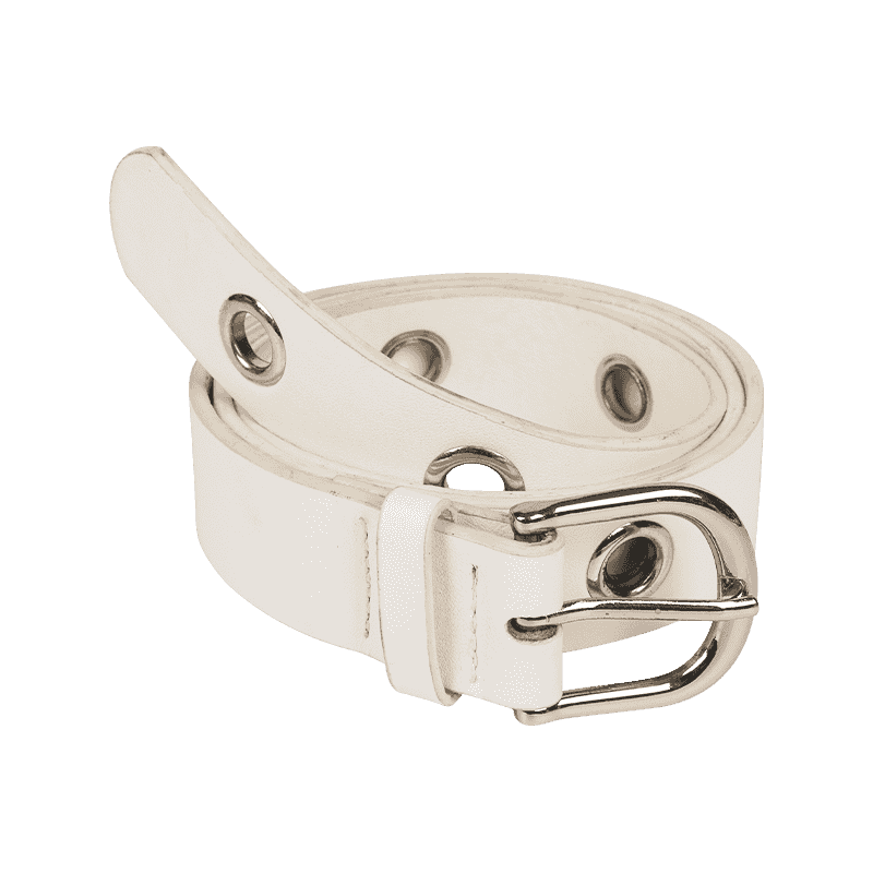 White Decorative Multi-Hole Belt