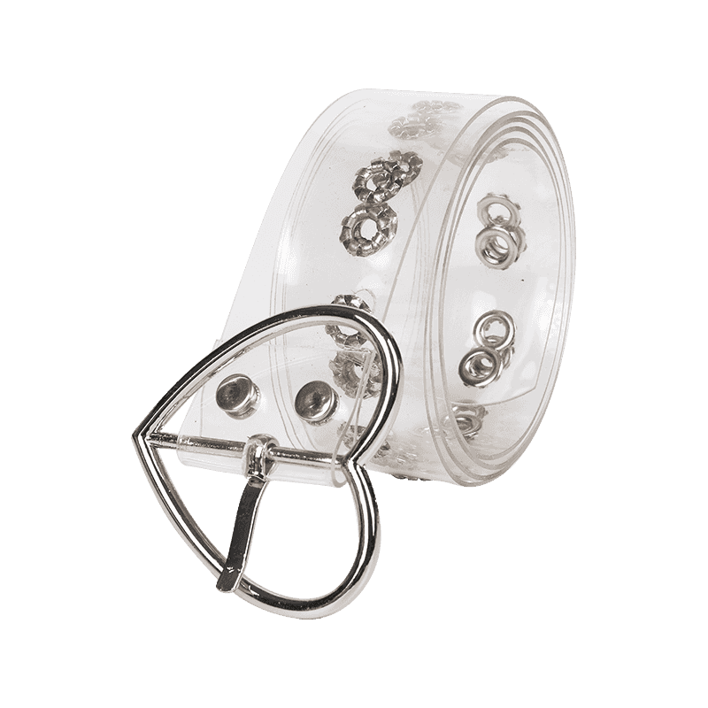 Transparent Heart Buckle Belt