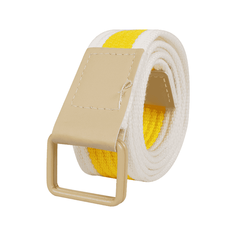 Fashion Yellow-White Canvas Belt