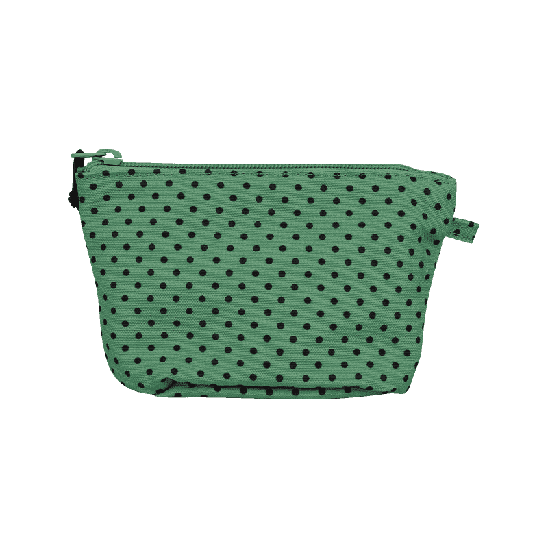 Green Polka Dot Clutch Makeup Bag