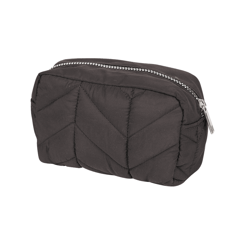 Black Quilted Cotton Makeup Bag