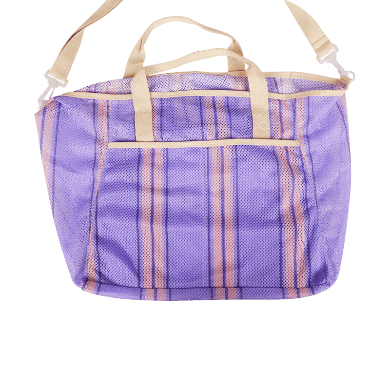 Handheld and Crossbody Purple Shopping Bag