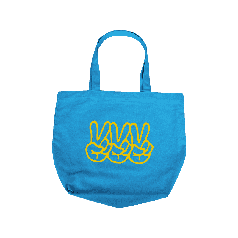 Blue Peace Sign Canvas Bag