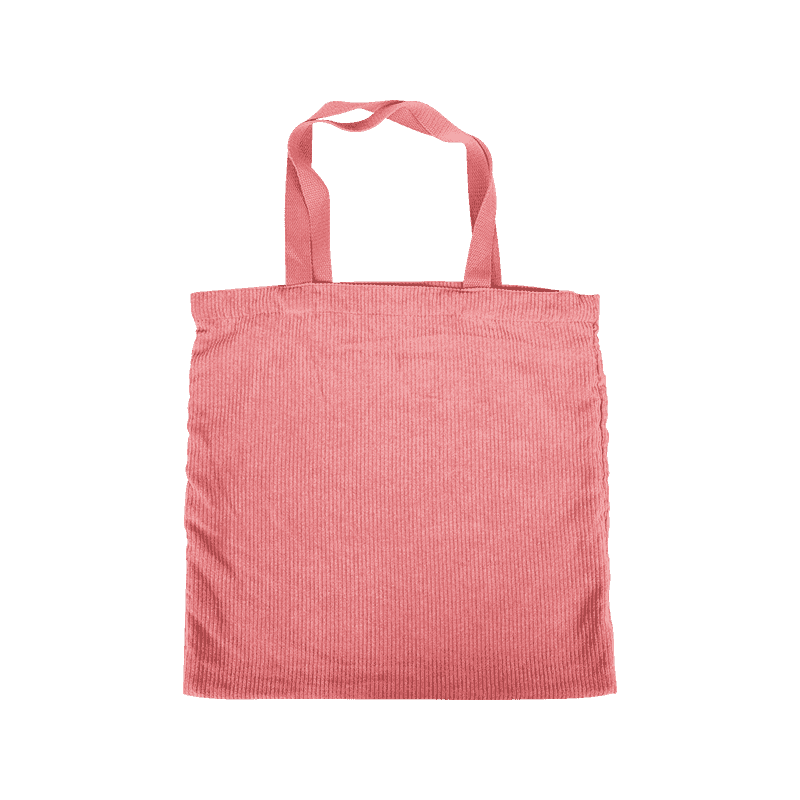 Coral Corduroy Shopping Bag