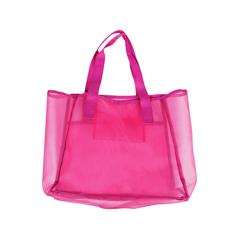 Pink Mesh Transparent Shopping Bag