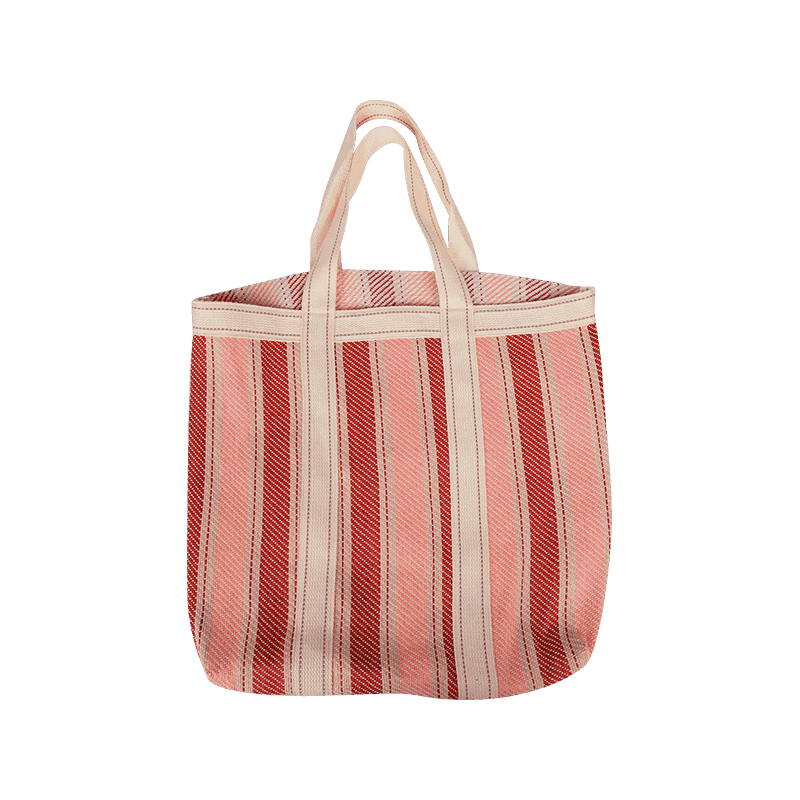 Red Striped Shopping Bag