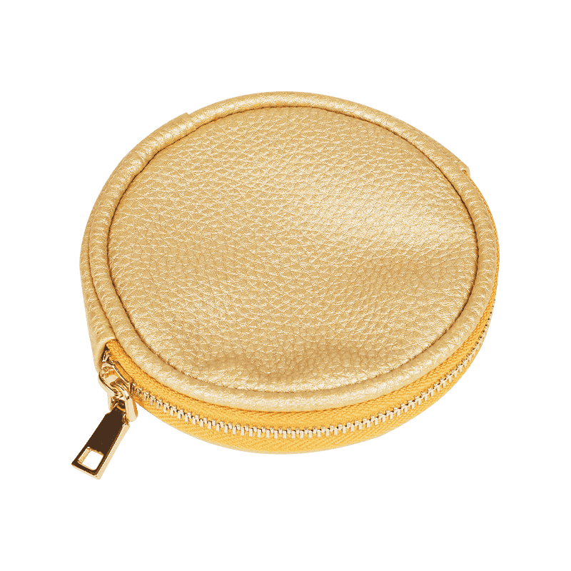 Round Compact PU Leather Wallet