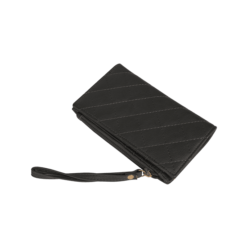 PU Leather Diamond Quilted Long Wallet